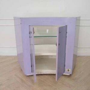 珠宝柜，玻璃制品展示柜，弧形，紫色，小尺寸