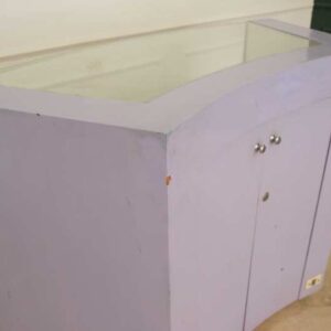 珠宝柜，玻璃制品展示柜，弧形，紫色，小尺寸