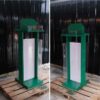 高产品支架产品展示盒，双面，绿色木框附着在透明亚克力上