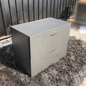 文件柜，带 2 个抽屉, 纯灰色
