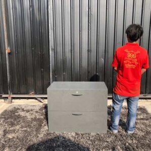 文件柜，带 2 个抽屉, 纯灰色