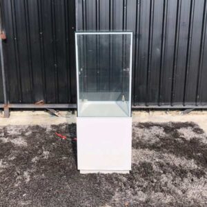 玻璃展示柜，珠宝柜，产品展示柜，高，2门开，白色。