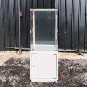 玻璃展示柜，珠宝柜，产品展示柜，高，2门开，白色。