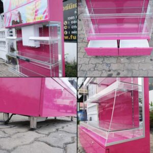 5层产品架，2个抽屉（粉色），迷你超市货架，超市货架