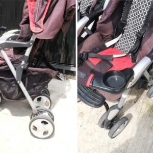 双人婴儿车带蚊帐的双胞胎婴儿推车，Combi 品牌，360 度车轮