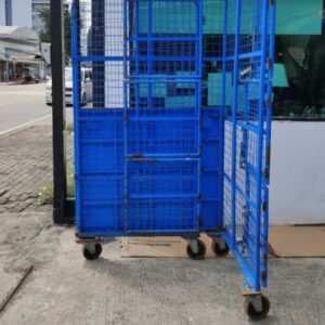高网格车，钢架，带轮配送车。