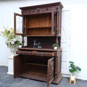 自助餐柜，木雕，胡桃木色，欧洲德国作品。