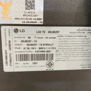 49 英寸电视，壁挂式，LED，品牌 LG，型号 49LB620T
