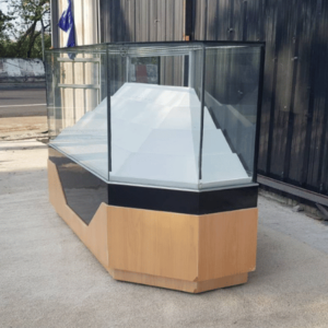 珠宝柜、玻璃柜展示产品转角电话展示柜滑动门