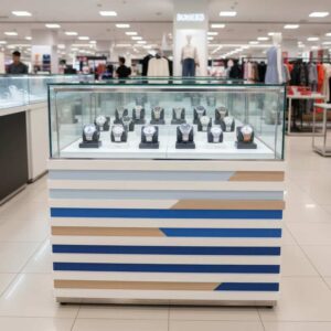 珠宝柜、带抽屉玻璃制品展示柜 梯形(右对角线)