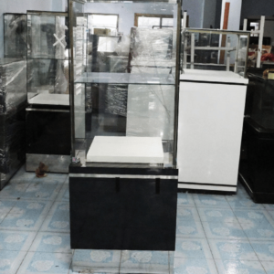 珠宝柜玻璃制品展示柜高大黑色玻璃门打开*无钥匙