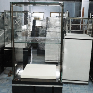 珠宝柜玻璃制品展示柜高大黑色玻璃门打开*无钥匙