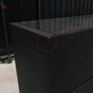 珠宝柜，玻璃展示柜，玻璃制品展示柜，木框，黑橙色，2门开。