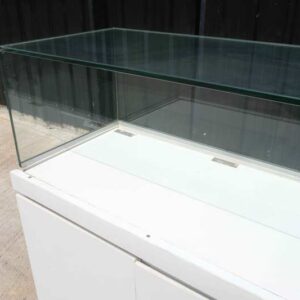珠宝柜，玻璃展示柜，玻璃制品展示柜，木框，白色，2门开。