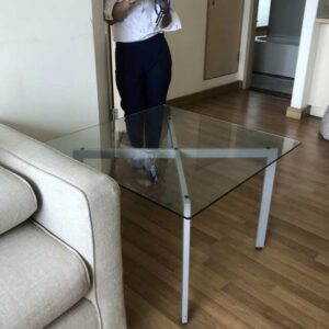 工作椅，办公椅，PE塑料框架，蓝色布艺坐垫。