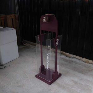 高产品支架产品展示盒，红紫色，附透明亚克力。