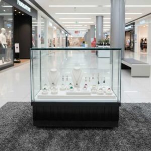 珠宝柜、玻璃柜展示产品长方形滑动玻璃门，2 个抽屉