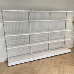 5个产品货架，白色钢架