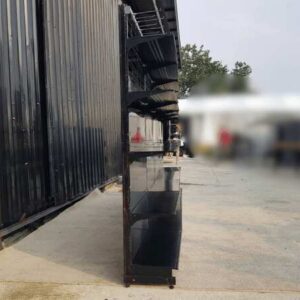 5层产品架，4个隔间，钢架，黑色