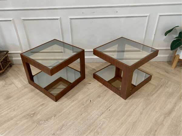 边桌，实木，玻璃台面，SB FURNITURE 品牌