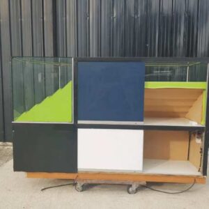 玻璃展示柜，电话展示柜，绿色