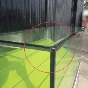 玻璃展示柜，电话展示柜，绿色