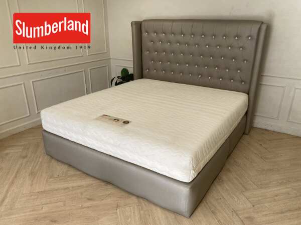 6 英尺床，灰色，6 英尺床垫，10 英寸厚，Slumberland 品牌