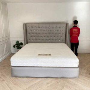 6 英尺床，灰色，6 英尺床垫，10 英寸厚，Slumberland 品牌