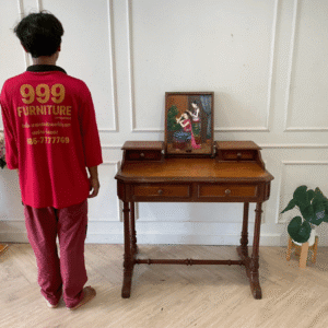 梳妆台，带 4 个抽屉和镜子台面，复古风格