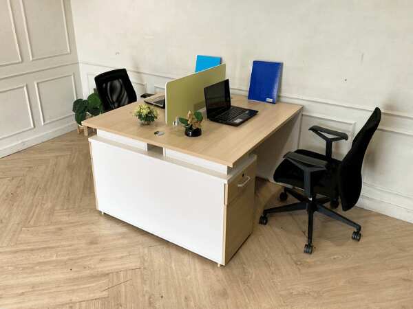 带文件柜的双人办公桌，Work Station 品牌