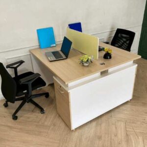 带文件柜的双人办公桌，Work Station 品牌