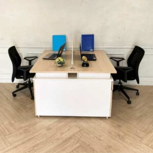 带文件柜的双人办公桌，Work Station 品牌