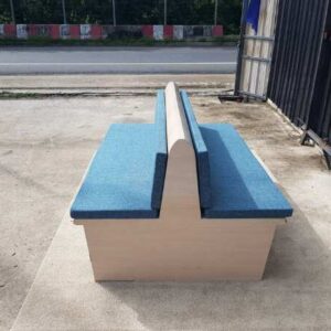 双面木凳，蓝色布艺坐垫