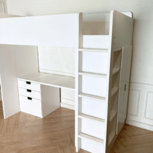 宜家品牌 SMÅSTAD 斯玛斯塔 3 英尺高床，带桌子和储物空间