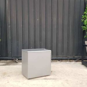 冈村双抽屉文件柜，灰色
