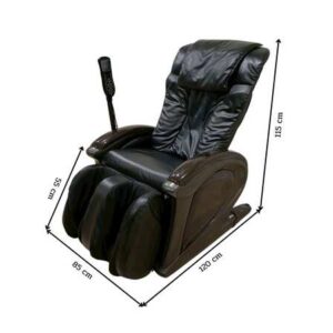 AMAXS 电动按摩躺椅，黑色真皮面料，型号 ME-9305