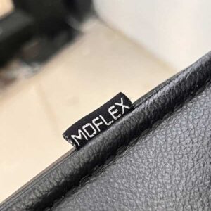 办公椅，真皮软垫，钢制椅腿，高靠背，黑色，Moflex