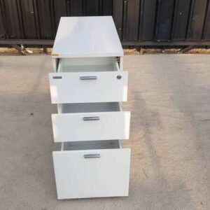 Moflex品牌白色三抽屉移动柜