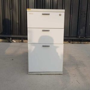 Moflex品牌白色三抽屉移动柜