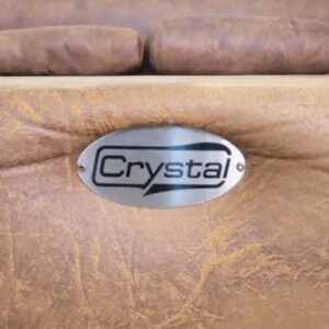 特大号床，棕色皮革图案面料，Crystal品牌+床垫，sleep-peelS品牌_476F4BLHTI