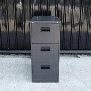 钢制文件柜，3 个抽屉，灰色，UB-Haworth 品牌。_4EVEA8U383