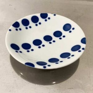 一套 4 个咖啡杯，花卉图案，蓝色