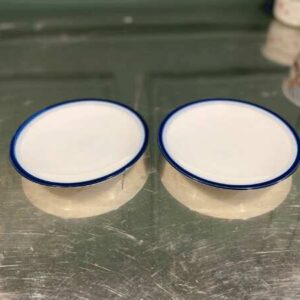 陶瓷盘，白色，蓝边，17厘米