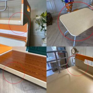 儿童双层床，尺寸 3.5 英尺，带储物梯，奶油橙色，SB FURNITURE 品牌。_7VNXU2DST1