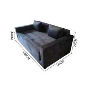 Modern Cozy 灰黑色丝绒沙发床（全新）