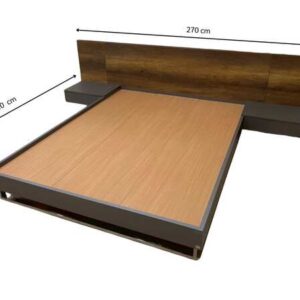 5英尺深棕色木床，SB FURNITURE品牌。