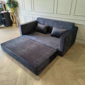 Modern Cozy 灰黑色丝绒沙发床（全新）