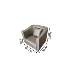 Cozy Modern 灰棕色皮沙发组合（1+2+1）