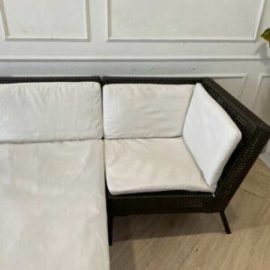 宜家 AMMERO L 型转角双人沙发，布艺软垫，白色_HCSOLNUZHH