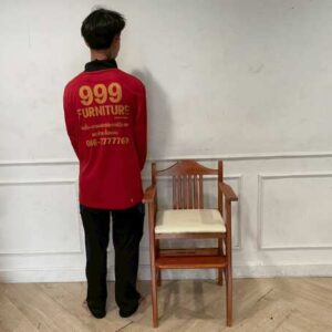 儿童椅，木质框架，皮革座椅，白色_I7U9R1VSCA